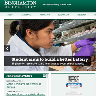 Binghamton University website redesign